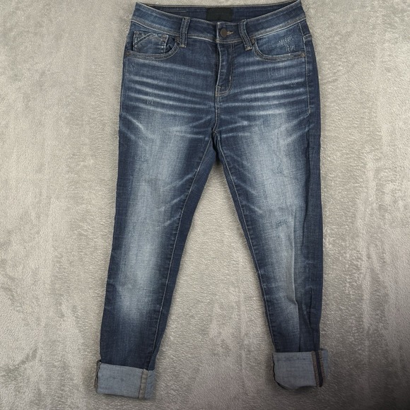 Buckle Black Skinny Jeans Womens 25x32 Dark Blue Faded Denim Stretch Fit #76 - Picture 1 of 9